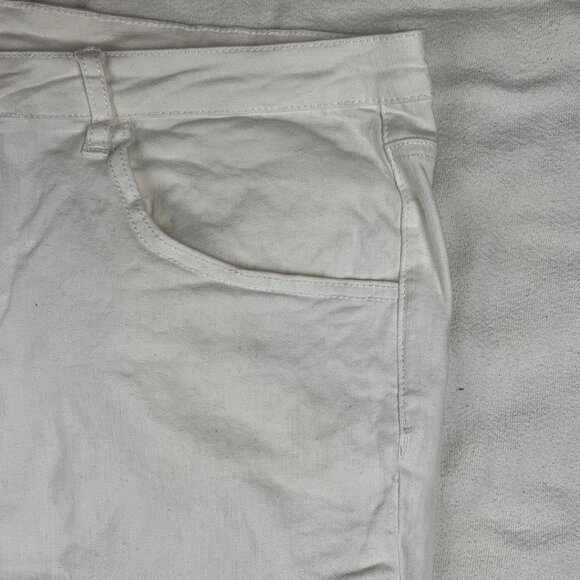 Saints & Hearts White Bell Bottoms Jeans Size 3XL Flare High Rise Denim Disco - Picture 7 of 14